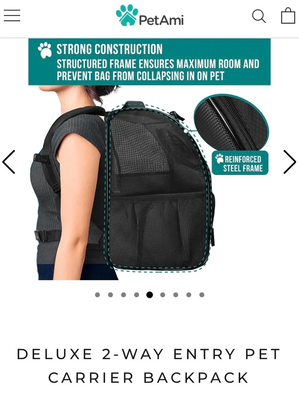 Black Deluxe 2-Way Pet Carrier Backpack